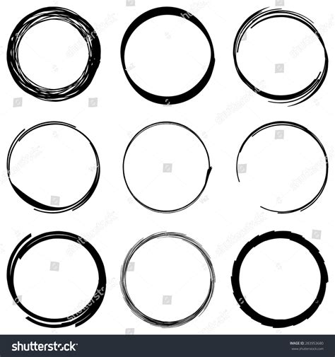 Irregular Sketched Circles Stock Vector Illustration 283953680