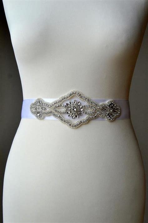 Luxury Pearls Crystal Bridal Sashwedding Dress Sash Belt Rhinestone