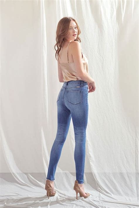High Rise Button Fly Skinny Jeans Shopperboard