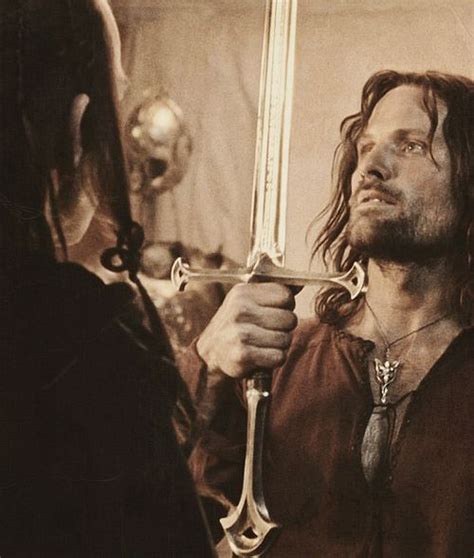 Elrond Gives Aragorn The Sword Andúril Flame Of The West At Dunharrow