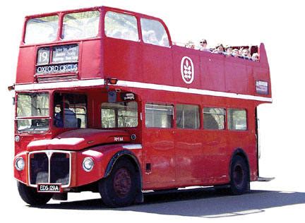 Find images of double decker bus. Let me just say: April 2010