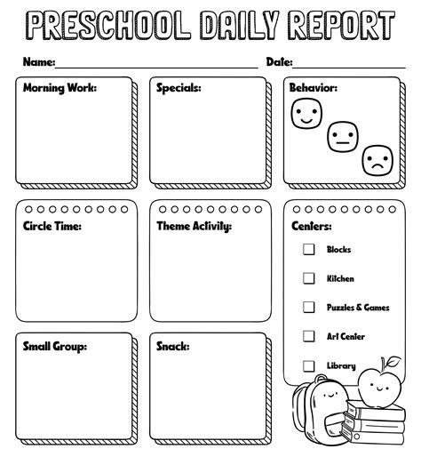 8 Best Images Of Preschool Daily Reports Printable Printable