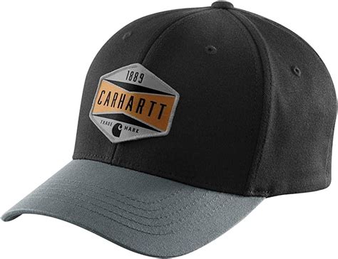 Carhartt Mens Rugged Flex Fitted Twill Trademark Graphic Cap Black