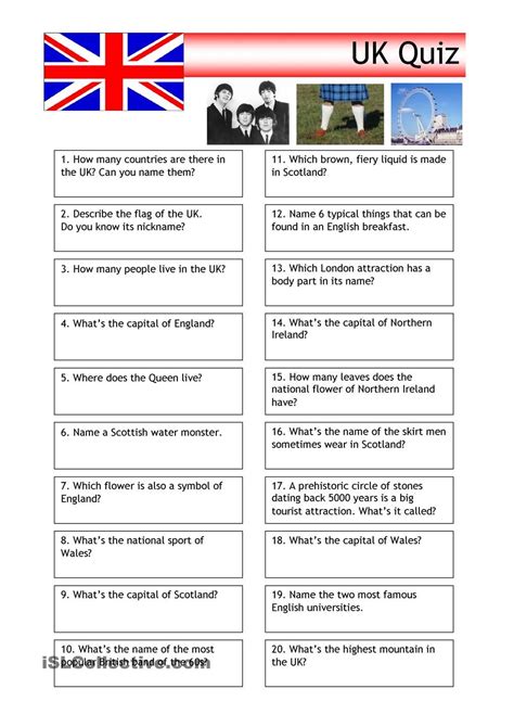 Quiz Uk Trivia Kids Quiz Questions Trivia English Quiz