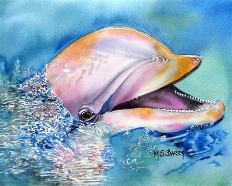 Dolphin Painting By Maria Barry
