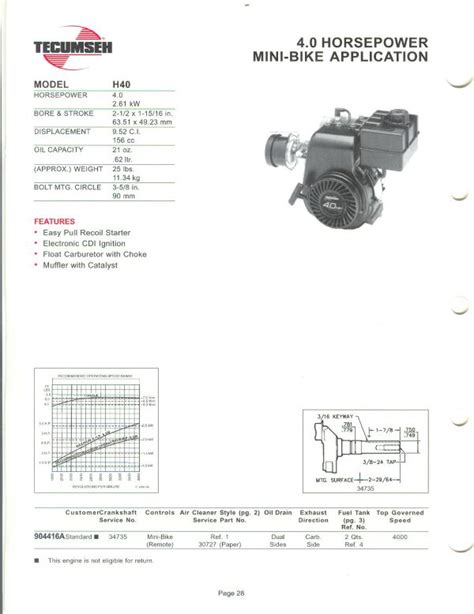 Small Engine Suppliers Engine Specifications And Line Drawings For