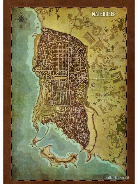 Waterdeep City Map 2 Sticker For Sale By Wolfofthenorth Redbubble