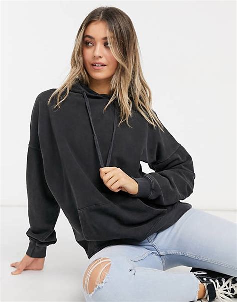 New Look Acid Wash Hoodie In Grey Asos