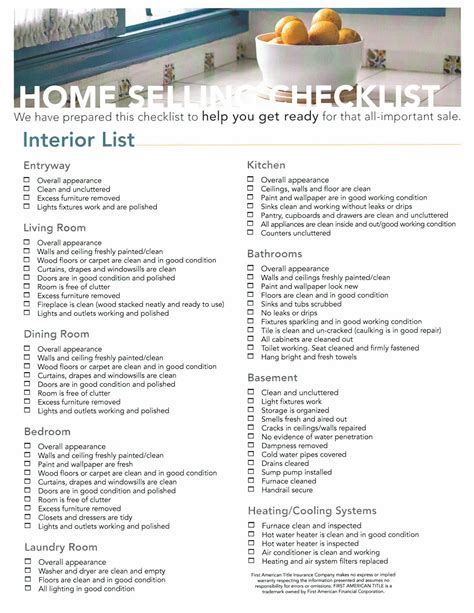 Home Selling Checklist Selling House Checklist Sell Your House Fast