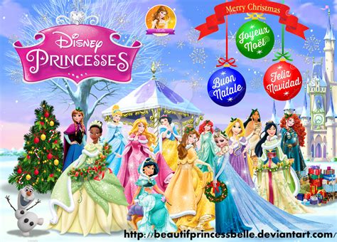 Disney Princesses Merry Christmas By Beautifprincessbelle On Deviantart