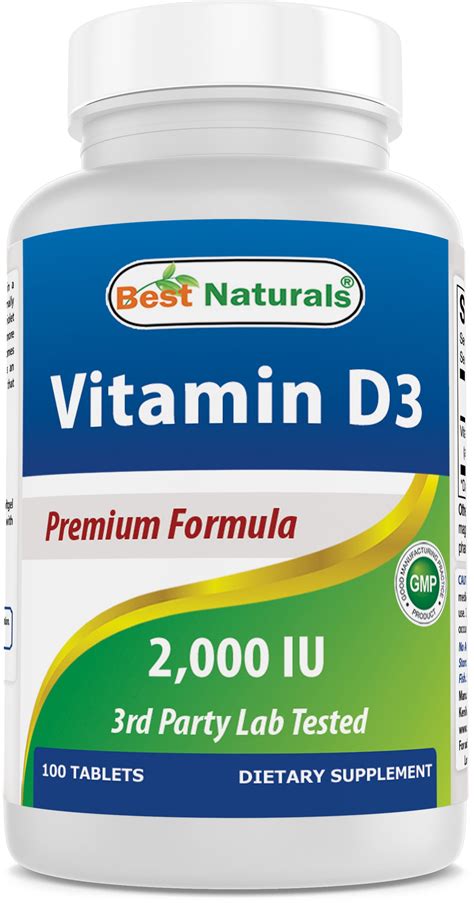 Best Naturals Vitamin D3 2000 Iu 100 Tablets Helps Support Immune He