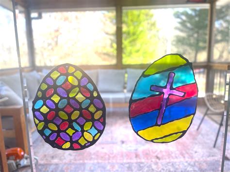 Stained Glass Easter Egg Suncatcher Craft Originalmom
