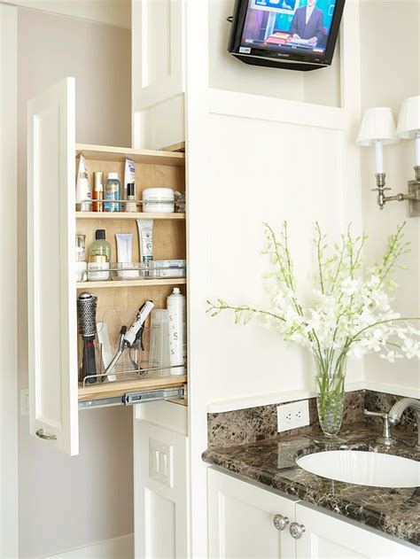 These handy roll out shelves allow you to easily reach items that would otherwise be difficult to manage or retrieve in the back of your. Pull Out Bathroom Cabinets - Transitional - bathroom - BHG