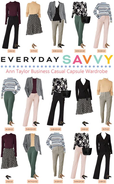 Ann Taylor Business Casual Capsule Wardrobe Outfits For Work