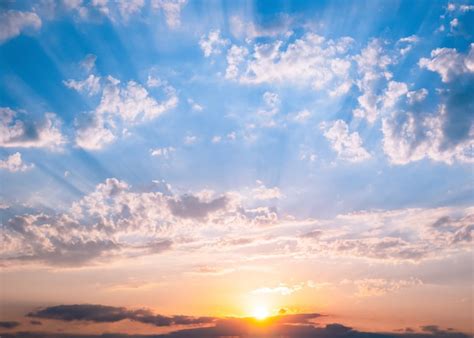 Sunset Sky Clouds Cirrocumulus Clouds Seen In A Sunset Sky Stock