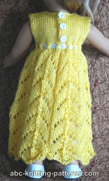 Abc Knitting Patterns American Girl Doll Empire Waist Lace Dress