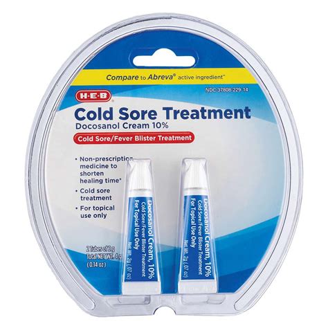 H E B Cold Sore And Fever Blister Treatment Twin Pack Shop Lip Balm