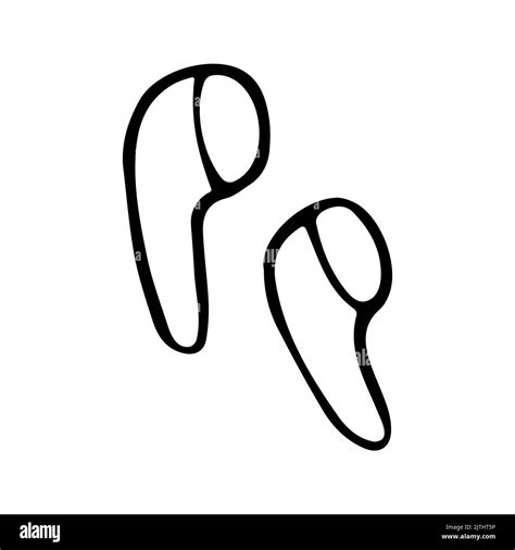 wireless headphones in doodle style isolated on a white background hand drawn vector