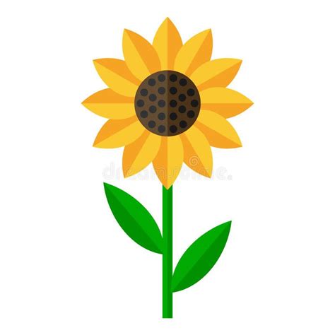 Sunflower Flat Icon Isolated on White. Sunflower flat icon, isolated on white ba , #Sponsored, # ...