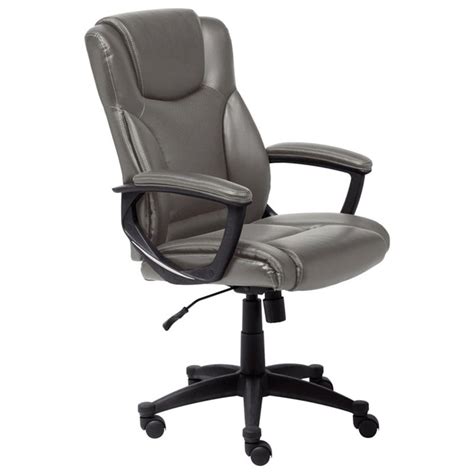 Serta At Home Style Hannah Ii Leather Office Swivel Chair In Gray
