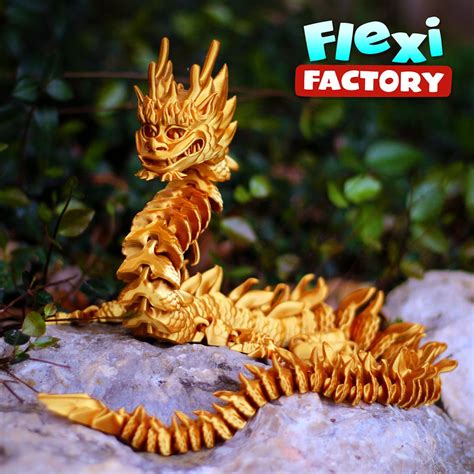 Flexi Print In Place Imperial Dragon Stl File For 3d Etsy Canada