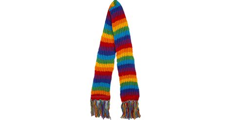 Hand Knit Pure Wool Rainbow Scarf Fleece Lined Scarf Shawls