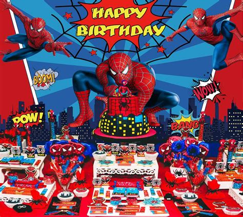 Buy Spiderman Backdrop Marvel Birthday Banner Superhero Background Boys
