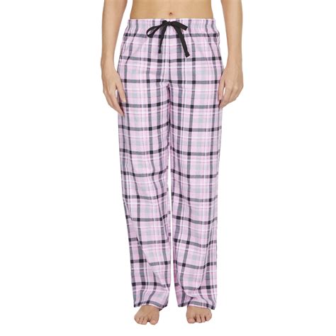 Womens Check Print 100 Cotton Flannel Pj Pyjama Bottoms Elasticated Drawcord Ebay