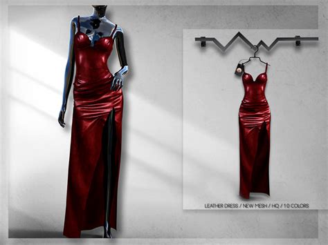 The Sims Resource Leather Dress Bd318