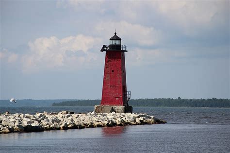 Us Part Of Great Lakes Michigan Manistique East Breakwater