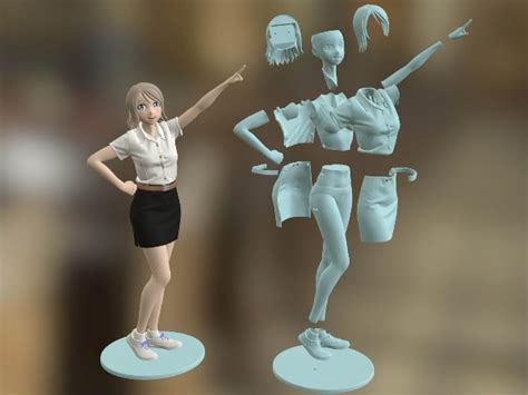 free anime 3d print files 3d anime model models girl print stl printing figurines miniatures