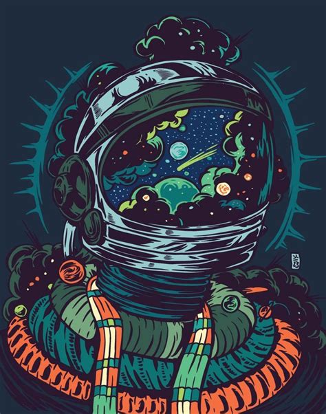 Space Cosmic Galaxy Art Astronaut Art Psychedelic Art Space Artwork