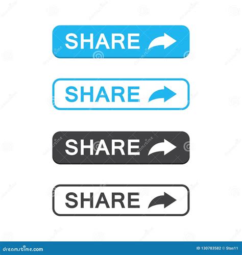 Set Of Share Button Icon In A Flat Design Stock Vector Illustration