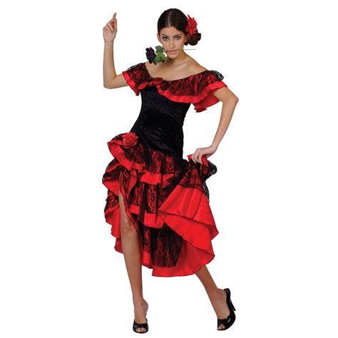 Spanish Senorita Flamenco Dancer Fancy Dress Costume
