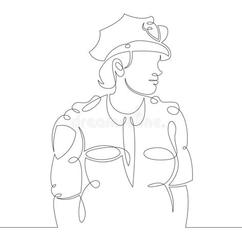 Uniformed Police Officer Girl In Policeman Cap Stock Vector