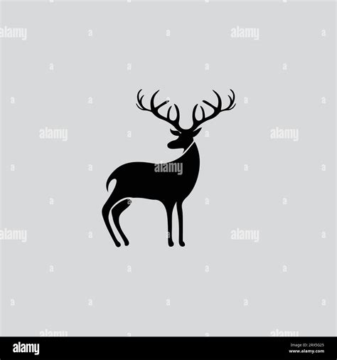 Deer Vector Silhouettes Black And White Vector Icon Stock Vector Image