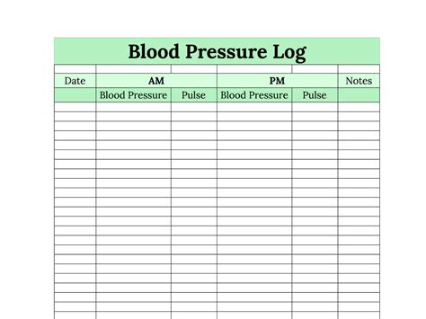 Printable Monthly Blood Pressure And Pulse Planner Page Log Etsy