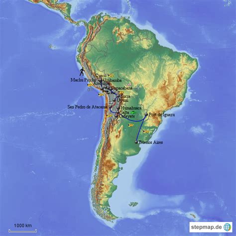 Stepmap Südamerika 2012 Landkarte Für Südamerika