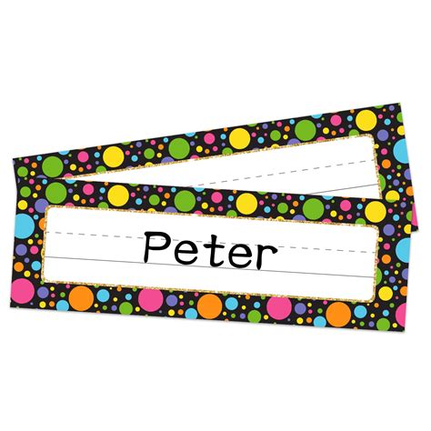 Buy Petcee 36pcs Watercolor Dots Desk Name Plates For School Classroom