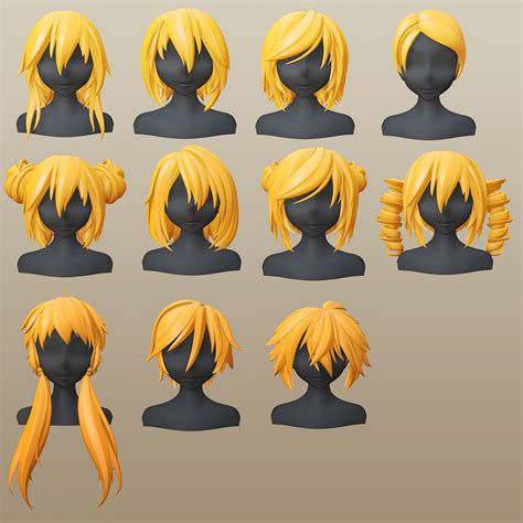 3d model hair character girl turbosquid 1667852