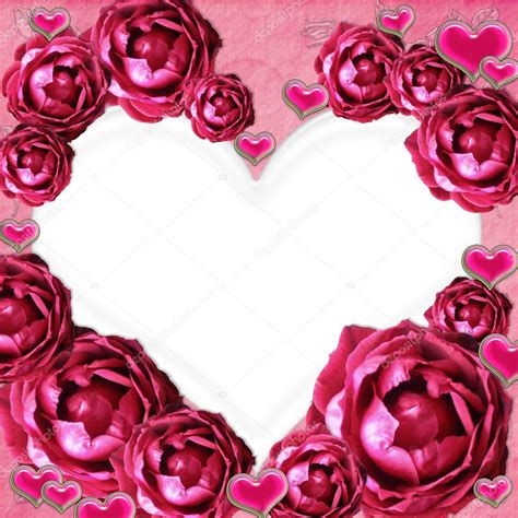 Roses Heart Frame — Stock Photo © Oapril 4459628