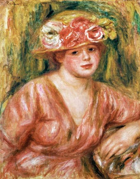 The Rose Hat Or Portrait Of Lady Hesslin Pierre Auguste Renoir En