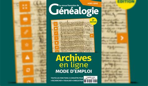 Archives en ligne mode d emploi La Revue française de Généalogie