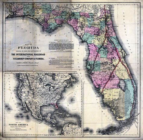 Map Of Florida Showing The Main Line And Branches Of The International