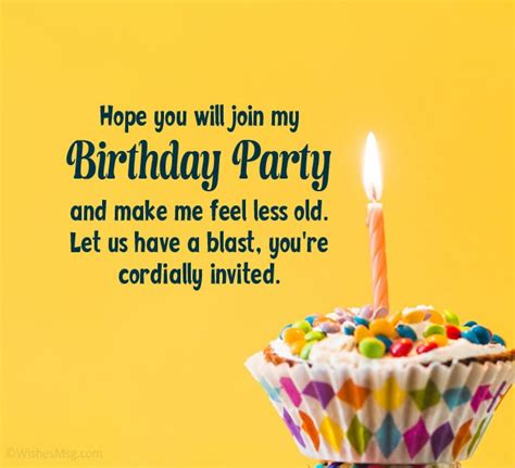 Birthday Invitation Messages And Wording Ideas Wishesmsg