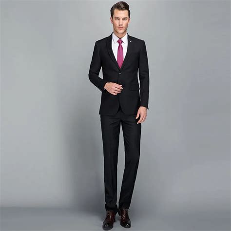 Smart Casual Black Business Suit Men Suits For Wedding Party Suit Slim