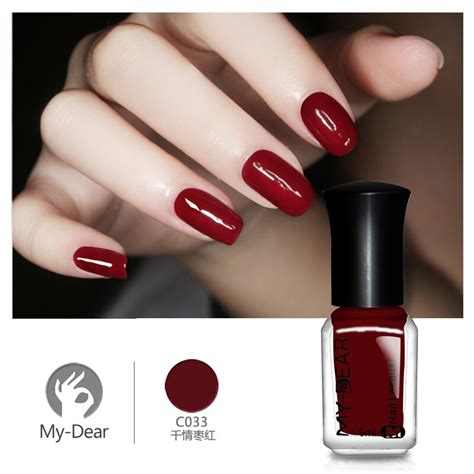 Mydance 1 Bottle 6ml Wine Red Nail Polish Long Lasting Nail Lacquer