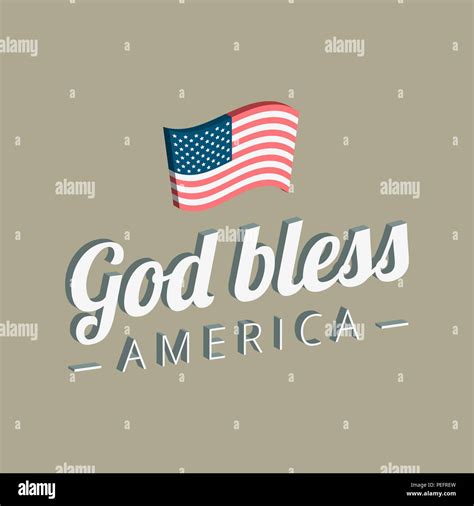 God Bless America Sign With The Flag In A Vintage Style Stock Vector