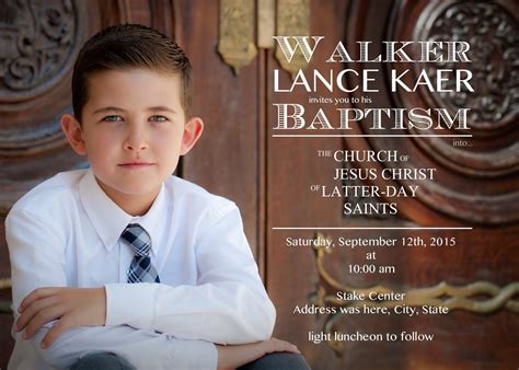 Lds Baptism Invitations Baptism Announcement Lds Baptism Announcement