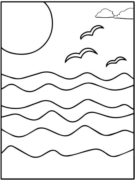 Beach Waves Coloring Page